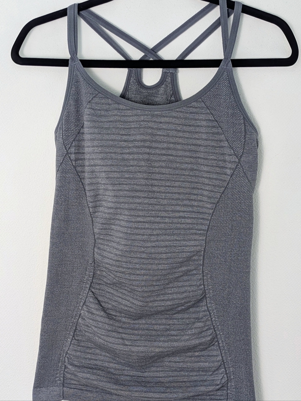 Zella Grey Dry-Fit Spaghetti Strap Runners Tank Top Size L Race Back Gym Yoga - Picture 2 of 10